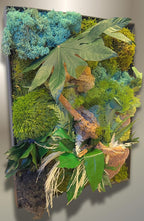Cadre végétal stabilisé mural  Déco nature haut de gamme  Tableau végétal design bois flotté  Sans entretien  Cadeau déco unique