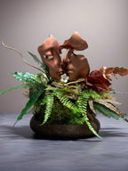 Romantic Couple Sculpture with Preserved Moss  Luxury Love Art Piece  Unique Wedding Gift  Rose Gold Statue Decor  Statement Home Accent