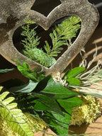 Décoration murale maison végétale stabilisée  Oiseaux cœur ajouré  Bois naturel  Déco murale nature & amour