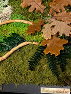 Cadre végétal stabilisé Tableau végétal naturel forêt & feuilles de chêne  Décoration murale végétale sans entretien