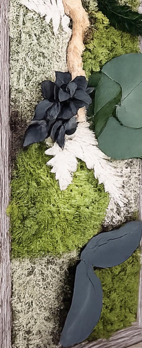 Cadre Végétal Vertical – Mousse Stabilisée, Eucalyptus & Bois | Déco Couloir & Entrée
