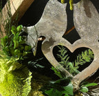 Décoration murale maison végétale stabilisée  Oiseaux cœur ajouré  Bois naturel  Déco murale nature & amour
