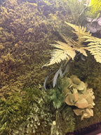 Grand cadre végétal mural lumineux « zen » Caisse américaine  Œuvre végétale verticale 100 cm  Décoration murale nature chic