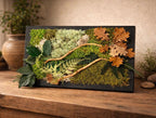 Cadre végétal stabilisé Tableau végétal naturel forêt & feuilles de chêne  Décoration murale végétale sans entretien