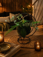 Kokedama Stabilisé Eucalyptus & Fougère – À Poser ou Suspendre | Déco Végétale Zen Sans Entretien