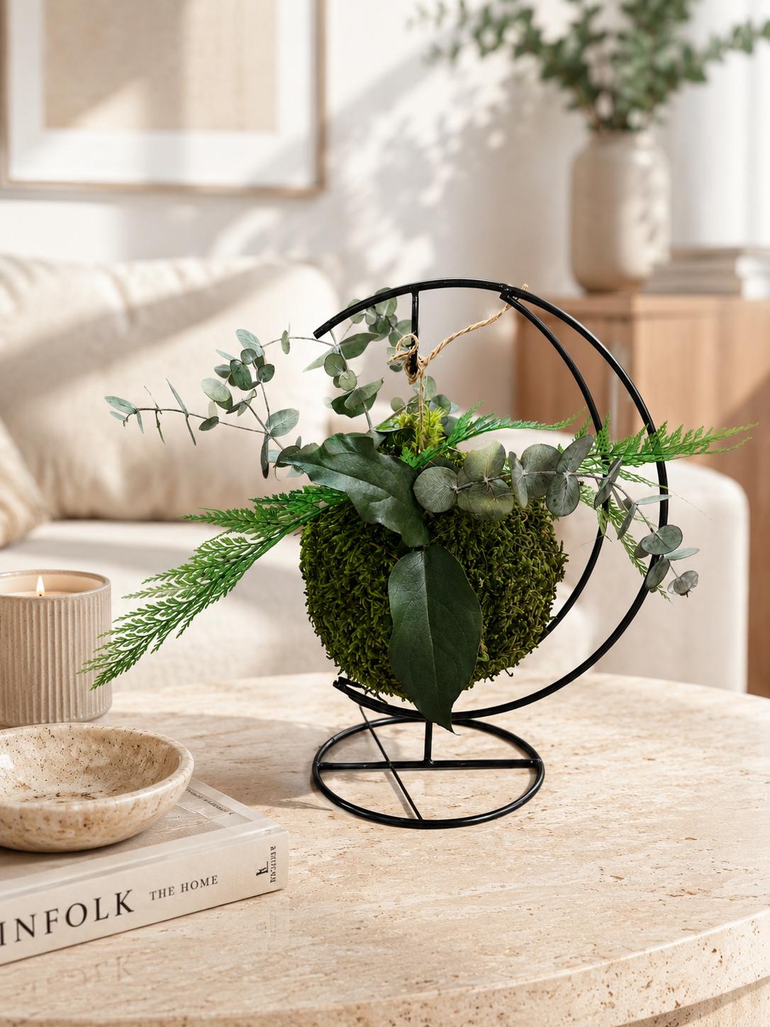Kokedama stabilisé à poser ou accrocher Centre de table naturel  Déco végétale zen sans entretien  Pièce unique